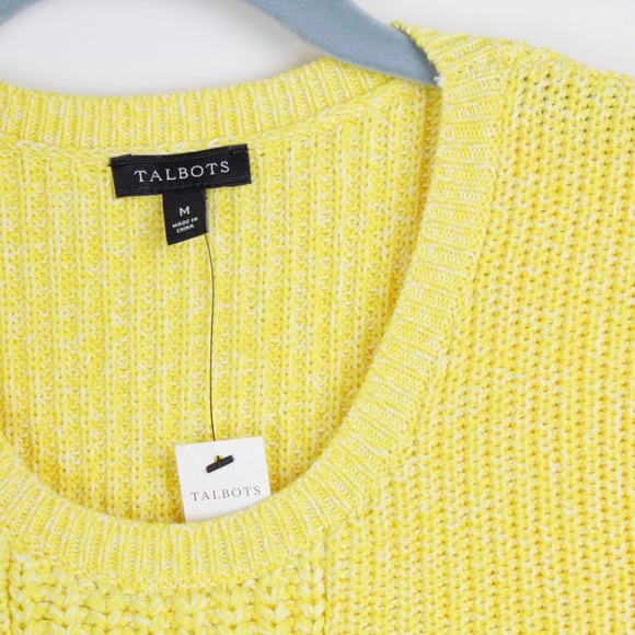 Talbots Daffodil Yellow Cotton Medium Knit Sweater - Picture 8 of 8